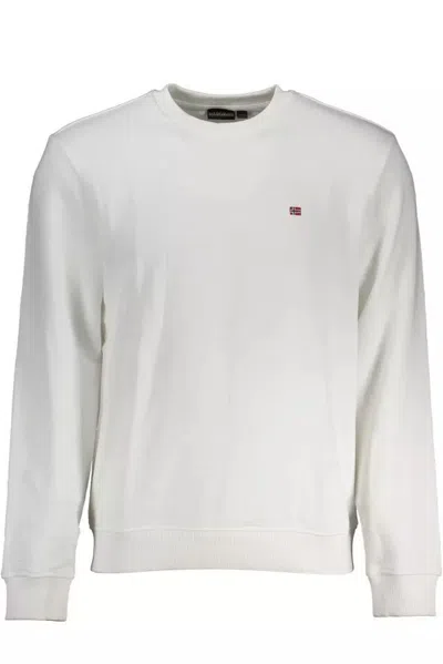 Napapijri White Cotton Sweater In Neutral