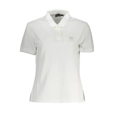 NAPAPIJRI WHITE COTTON WOMEN POLO SHIRT