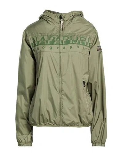 Napapijri Woman Jacket Military Green Size L Polyester