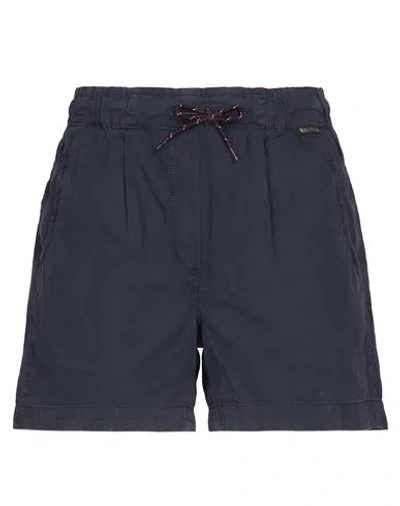 Napapijri Woman Shorts & Bermuda Shorts Midnight Blue Size Xxs Cotton, Elastane
