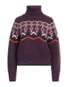 Napapijri Woman Turtleneck Purple Size L Acrylic, Wool In Purple