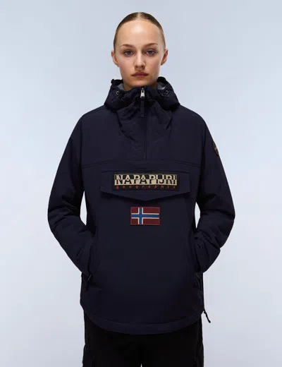 Napapijri Women's Rainforest Pocket Winter Anorak Jacket In Blue