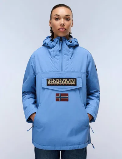 Napapijri Women's Rainforest Pocket Winter Anorak Jacket In Blue