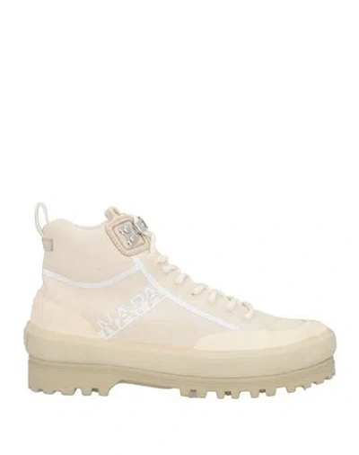 Napapijri X Superga Woman Ankle Boots Beige Size 7.5 Textile Fibers