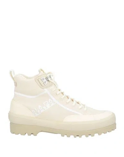 Napapijri X Superga Woman Ankle Boots Cream Size 8.5 Textile Fibers In White
