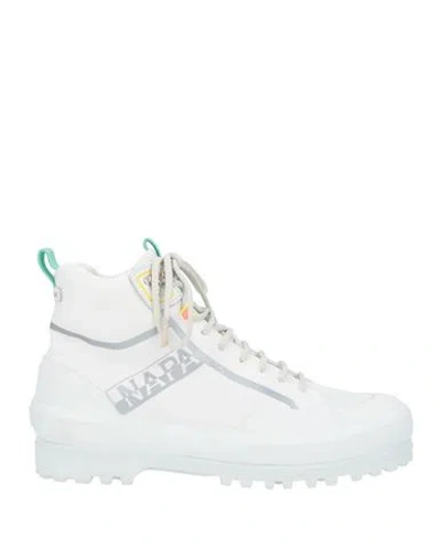 Napapijri X Superga Woman Ankle Boots White Size 9 Textile Fibers In Black