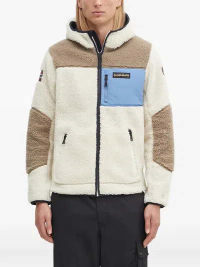 Napapijri Yupik Colourblock Hooded Jacket In Brown