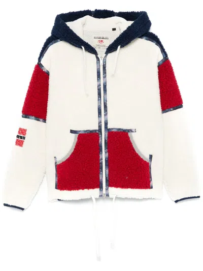 Napapijri Wool-blend Yupik Fleece Hoodie In Cb Mo8