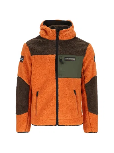 Napapijri Yupik Fleece-texture Sweater In Orange