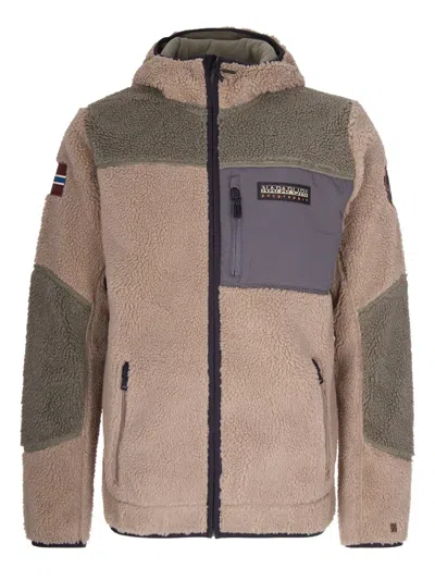 Napapijri Zip-pocket Jacket In Brown