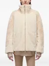 Napapijri Zip-up Textured Coat In Neutral