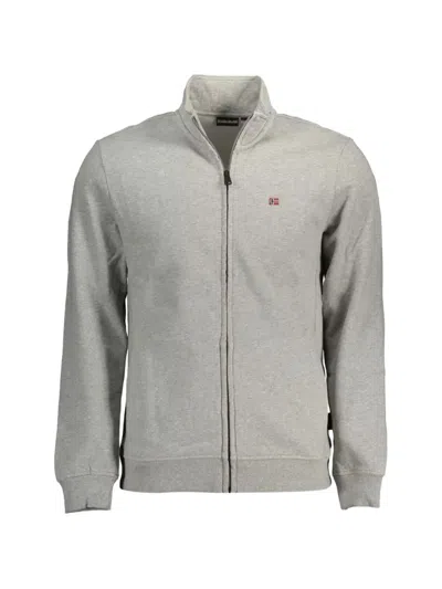 Napapijri Zip-up Cotton Sweater In Gray