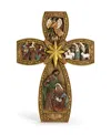 Napco 12.25" African American Ornate Cross With Holy Family In Gold