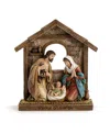 Napco 9.25" Holy Family "peace On Earth" Nativity In Multi