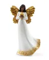 Napco African American Angel With Star In Black,gold,white