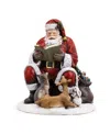 Napco Santa With Animals Figurine In Red,white,green