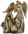 Napco Woodcut Guardian Angel With Holy Family