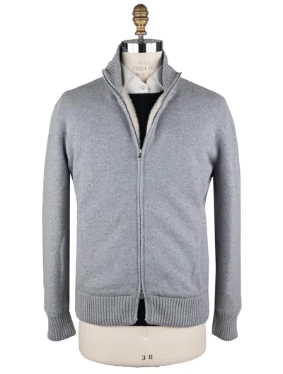 Pre-owned Napoli Barba  Sweater Coat Cashmere Faux Fur 42 Us 52 Eu Bncx10 In Gray