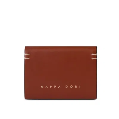 Nappa Dori Men's Brown Accordion Wallet - Maroon