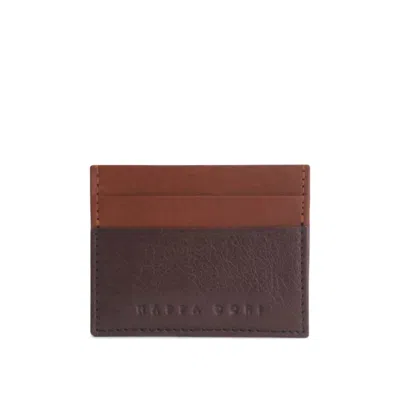 Nappa Dori Men's Classic Card Case - Dark Brown