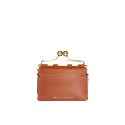 Nappa Dori Women's Brown Mini Kisslock Bag - Tan