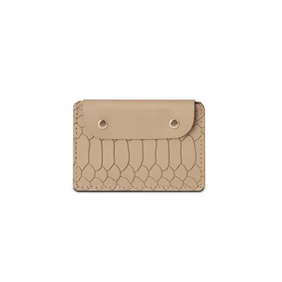 Nappa Dori Women's Neutrals Quinn Card Case - Clay Croco
