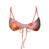 Nara Swim Women's Red / Orange Bambi Reversible Scoop Top // Mila In Multi