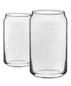 Narbo The Can Las Vegas Map 16 oz Everyday Glassware, Set Of 2 In White