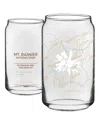 Narbo The Can Mt. Rainier Map Everyday Glassware, Set Of 2 In White