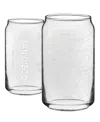 Narbo The Can San Diego Map 16 oz Everyday Glassware, Set Of 2 In White