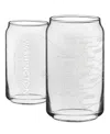 Narbo The Can Washington State Map 16 oz Everyday Glassware, Set Of 2 In White