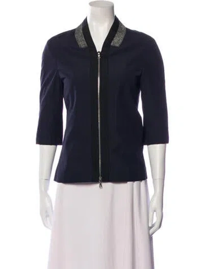 Pre-owned Narciso Rodriguez 2010's Collarless Evening Jacket In Blue