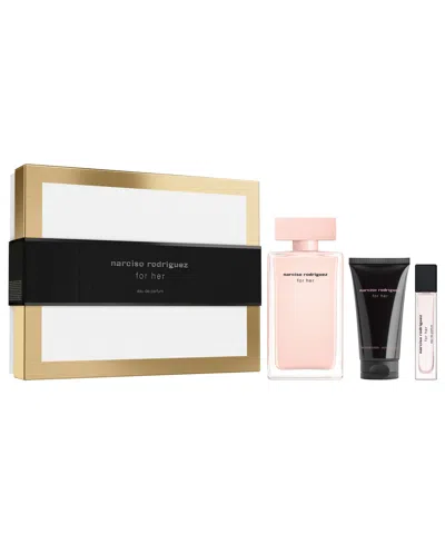 Narciso Rodriguez 3-piece For Her Eau De Parfum Gift Set In Transparent