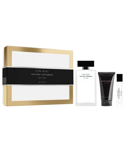 Narciso Rodriguez 3-piece For Her Pure Musk Eau De Parfum Gift Set In Transparent