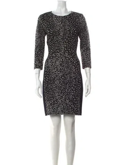 Pre-owned Narciso Rodriguez Animal Print Knee-length Dress In Black