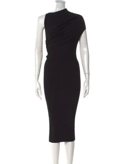 Pre-owned Narciso Rodriguez Asymmetrical Long Dress In Black