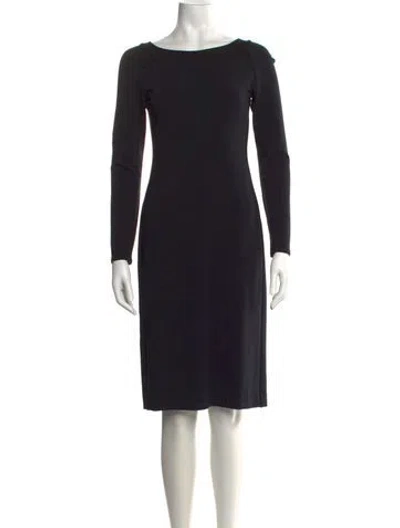 Pre-owned Narciso Rodriguez Bateau Neckline Knee-length Dress In Black