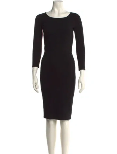Pre-owned Narciso Rodriguez Bateau Neckline Knee-length Dress In Black