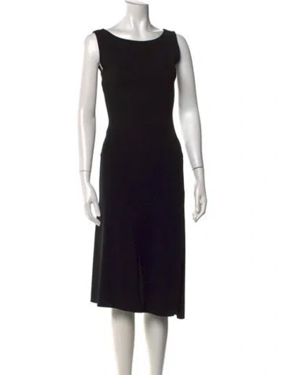 Pre-owned Narciso Rodriguez Bateau Neckline Knee-length Dress In Black