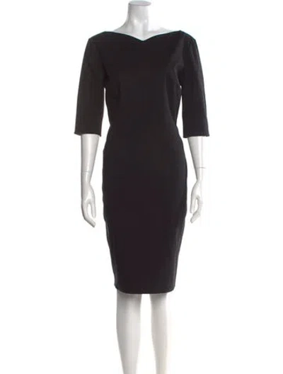 Pre-owned Narciso Rodriguez Bateau Neckline Knee-length Dress In Black