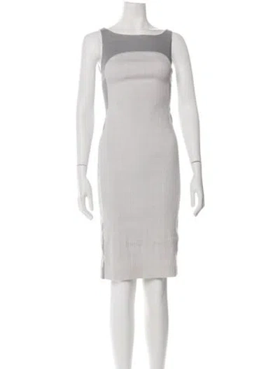 Pre-owned Narciso Rodriguez Bateau Neckline Knee-length Dress In Neutrals
