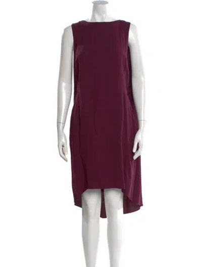 Pre-owned Narciso Rodriguez Bateau Neckline Midi Length Dress In Purple