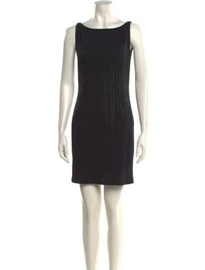 Pre-owned Narciso Rodriguez Bateau Neckline Mini Dress In Black