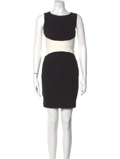 Pre-owned Narciso Rodriguez Bateau Neckline Mini Dress In Black