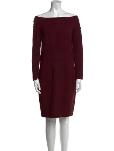 Pre-owned Narciso Rodriguez Bateau Neckline Mini Dress In Burgundy