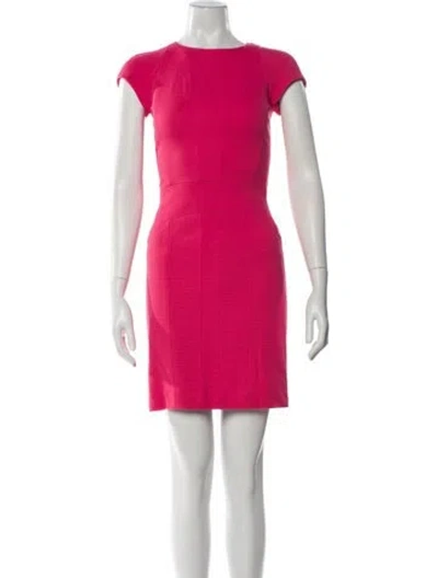 Pre-owned Narciso Rodriguez Bateau Neckline Mini Dress In Red