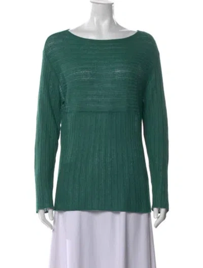 Pre-owned Narciso Rodriguez Bateau Neckline Sweater In Green
