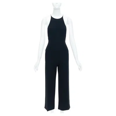 Pre-owned Narciso Rodriguez Black Side Cut Out Halter Neck Wide Jumpsuit It38 Xs