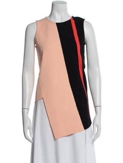 Pre-owned Narciso Rodriguez Cashmere Colorblock Pattern Top W/ Tags In Red