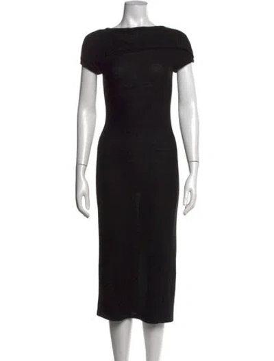 Pre-owned Narciso Rodriguez Cashmere Midi Length Dress In Black